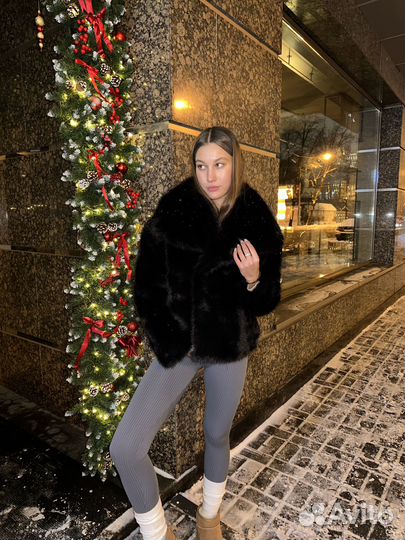 Эко шубка новая черная женская