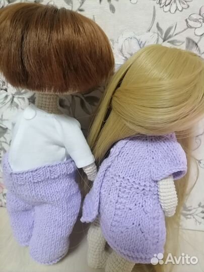 Вязаная кукла интерьерная игровая