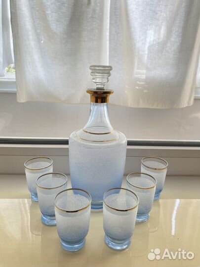 Штоф хрустальный с набором рюмок СССР