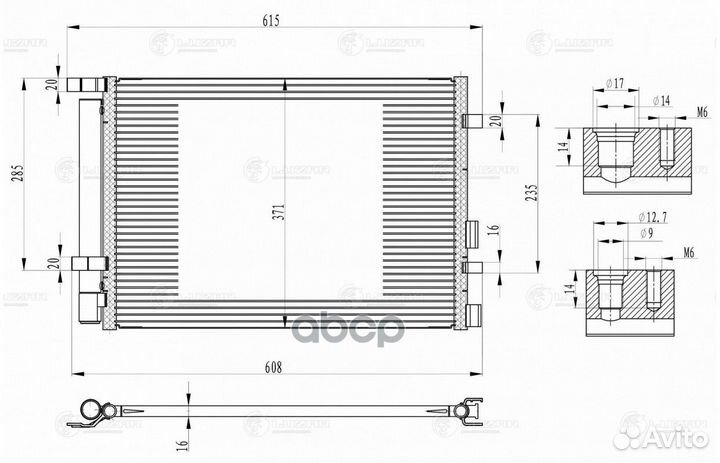 Радиатор кондиционера Hyundai i20 09- Luzar LRA