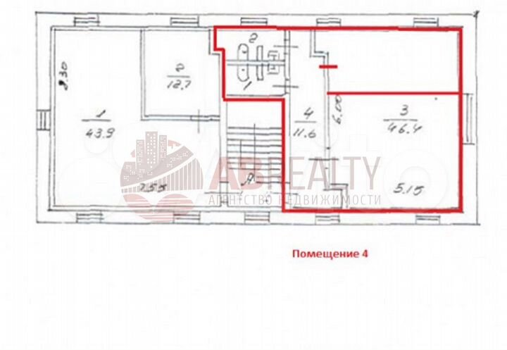 Офис 65.3 м² в цао в 500м от м.Красносельская