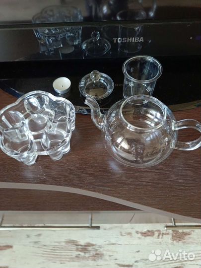 Чайник заварочный стеклянный с подогревом