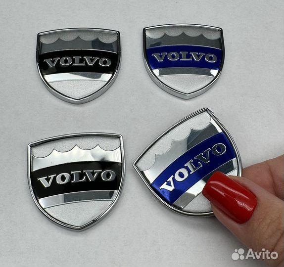 Шильдики эмблемы 2 шт. volvo логотип синяя вольво