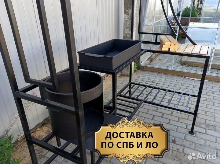 Мангал с крышей. Доставка по СПб и ло. Сталь 3 мм