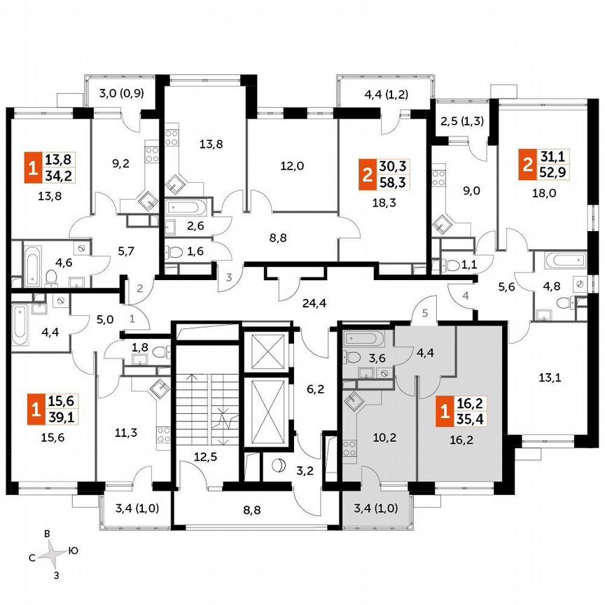 1-к. квартира, 35,4 м², 20/20 эт.