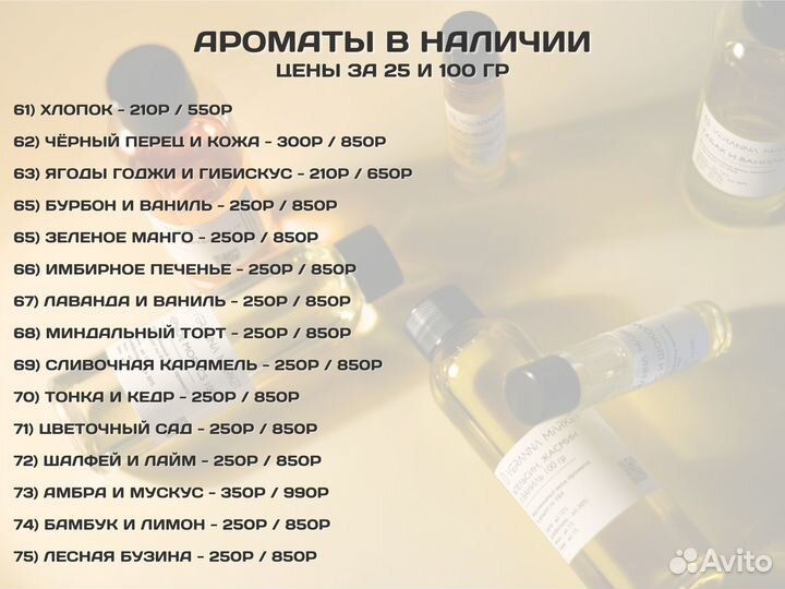 Ароматические отдушки для диффузоров и свечей