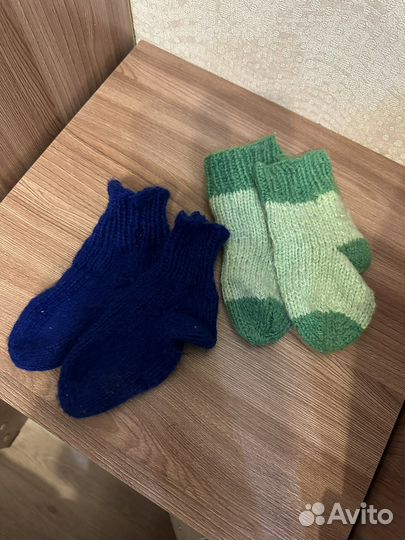 Носки ручной вязки шерстяные детские