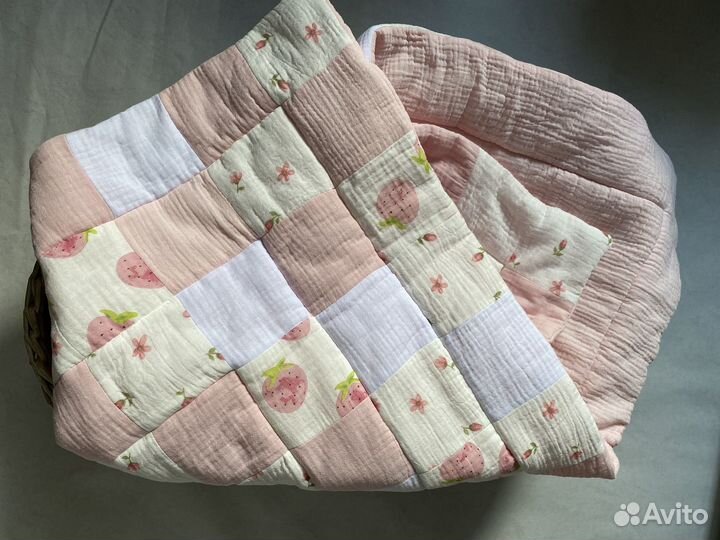 Лоскутный плед одеяло муслиновое