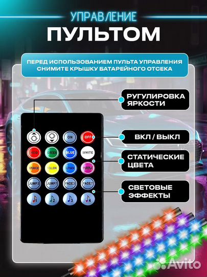 Подсветка в машину в салон авто с пультом