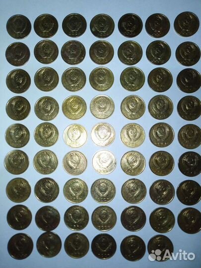 Монеты номиналом 3к,1961-1991