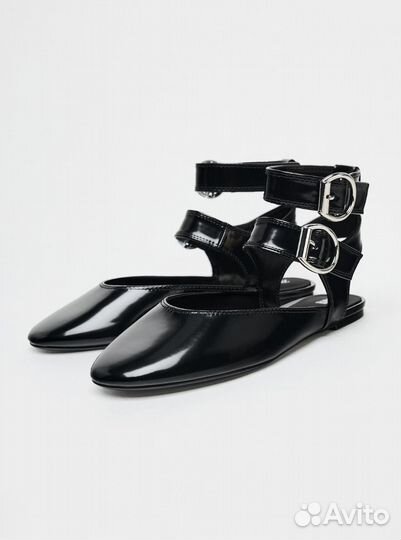 Zara Балетки-мюли с ремешками и пряжками