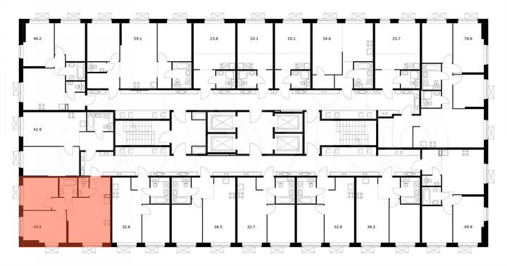 2-к. квартира, 48,8 м², 2/33 эт.