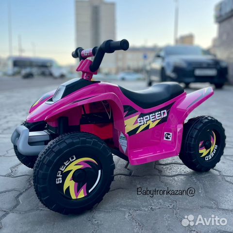 Детский электроквадроцикл н001hh розовый