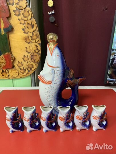 Фарофоровый набор штоф и рюмки СССР