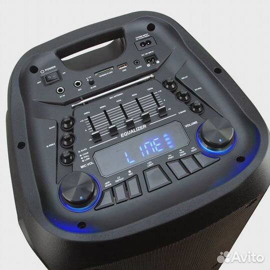 Мега караоке: колонка 1000 ватт + 2 микрофона