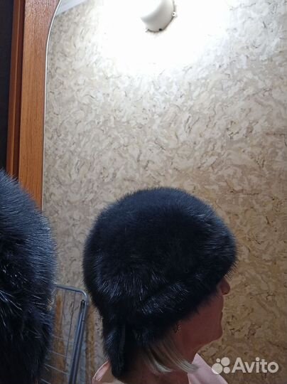 Шапка жен.зим.мех норка 2 шт. разные