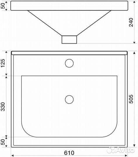 Тумба подвесная с раковиной Mirsant Soho Quadro 60