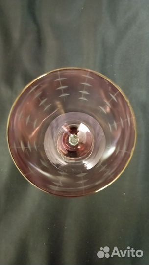 Фужеры с насечками рюмки марганцевое стекло СССР
