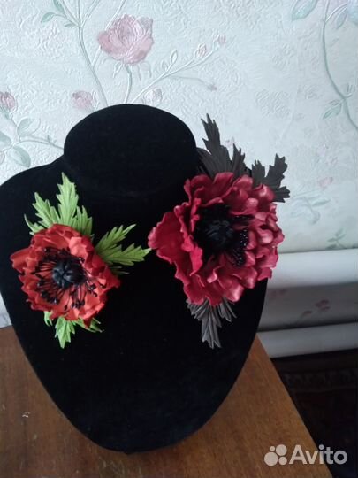 Броши из натуральной кожи