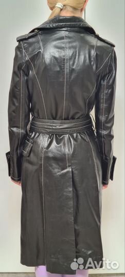 Кожаный плащ женский 42