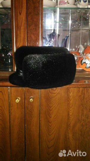 Норковая шапка мужская черная