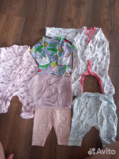 Детские вещи пакетом от 0 до года для девочки