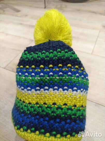 Шапка для мальчика с помпоном на флисе