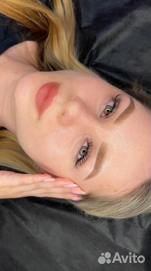 Перманентный макияж бровей и губ+Оформление