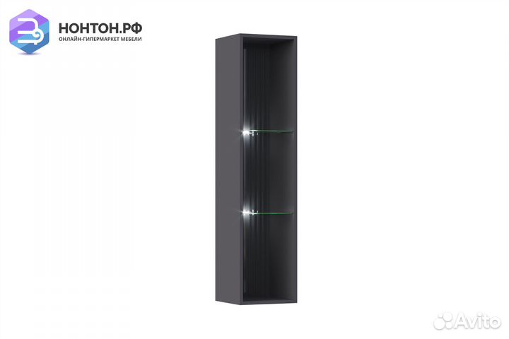 Витрина Оливия графит / графит глянец