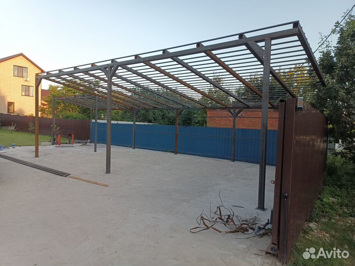 Навесы для автомобилей под ключ Дмитров