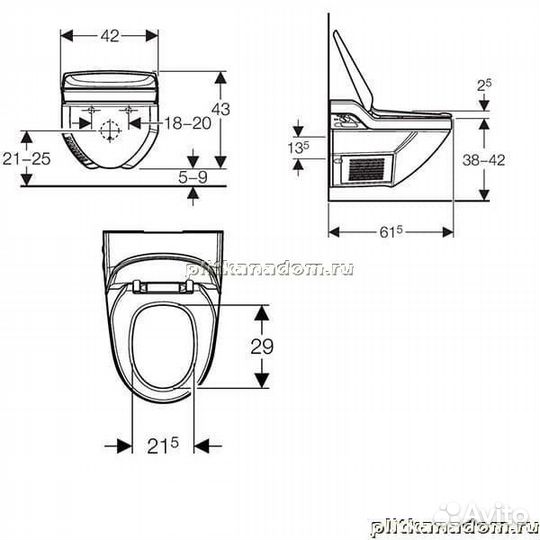 Geberit AquaClean 8000 180.100.11.2 подвесной унитаз-биде