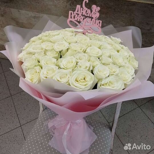Белые розы 11,15,21,25,75,101шт с доставкой