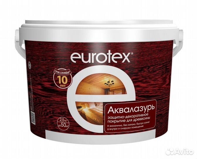 Пропитка для дерева eurotex аквалазурь, защитно-де