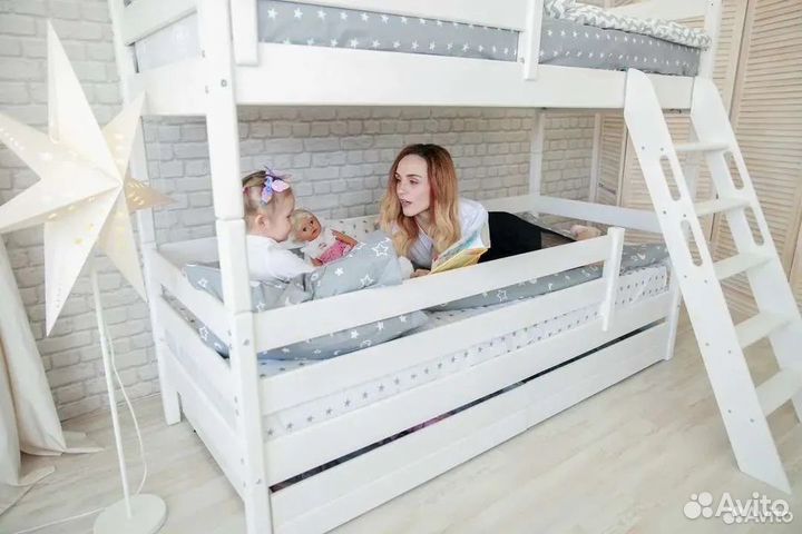 Двухъярусная кровать новая из березы 80*190