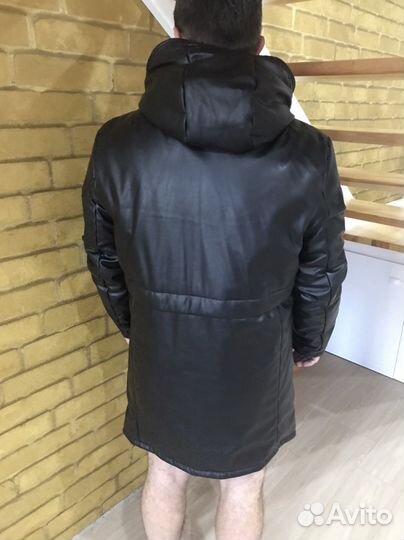 Кожаный плащ мужской