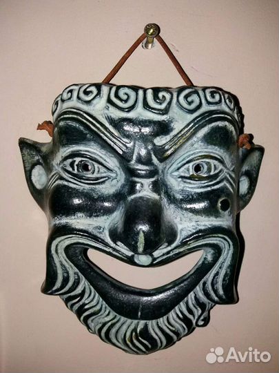 Маска керамическая Сатир, Греция