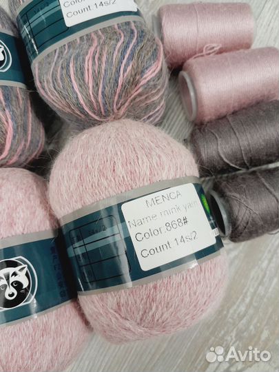 Пух норки 4 шт+доп нить 4 шт