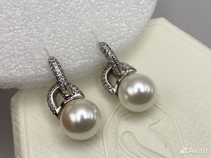 Серьги с жемчугом(иск) потрясающие