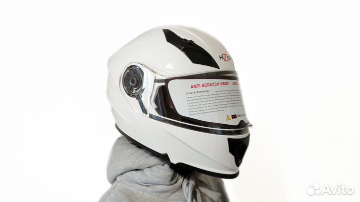 Шлем мото модуляр Hizer 627 белый XL