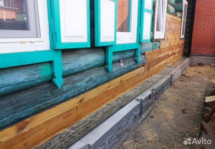 Подъем реконструкция дома Замена венцов пола