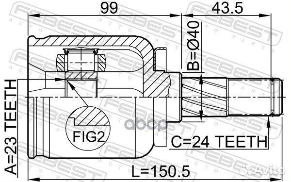 ШРУС внутренний 23x40x24 (nissan primera P12 20