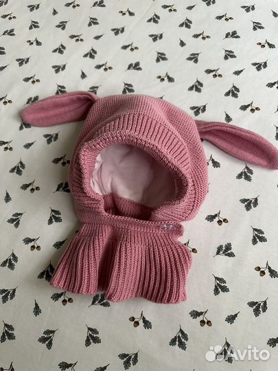Шапка шлем вязаная для малышей
