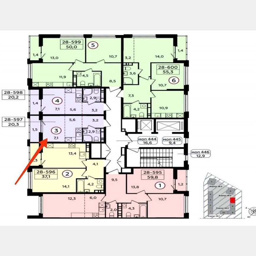 Квартира-студия, 20,3 м², 8/14 эт.