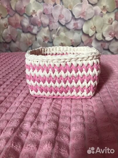 Корзинка из трикотажной пряжи