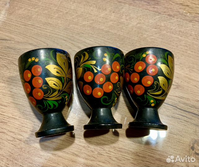 Рюмки СССР деревянные роспись