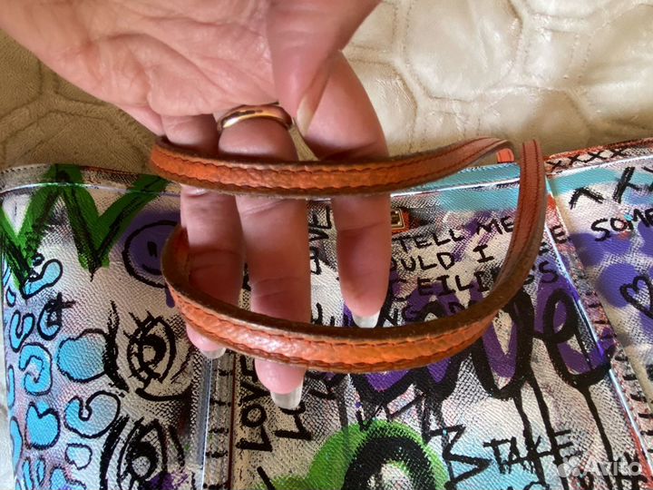 Cумка dolce&gabbana кожа с авторским рисунком