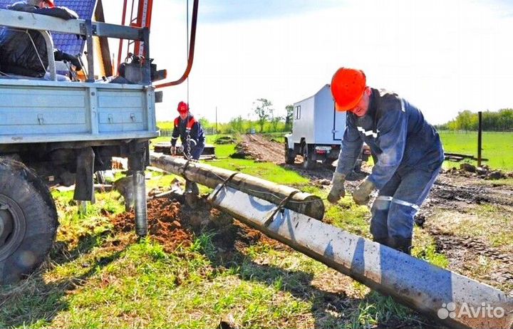 Установка столбов монтаж опор лэп от 10 штук