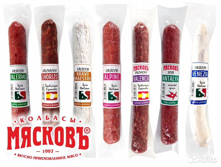 Колбасы, колбасные изделия и деликатесы из мяса