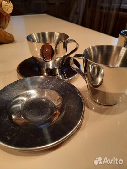 Чашки с блюдцами IKEA, набор 4 предмета