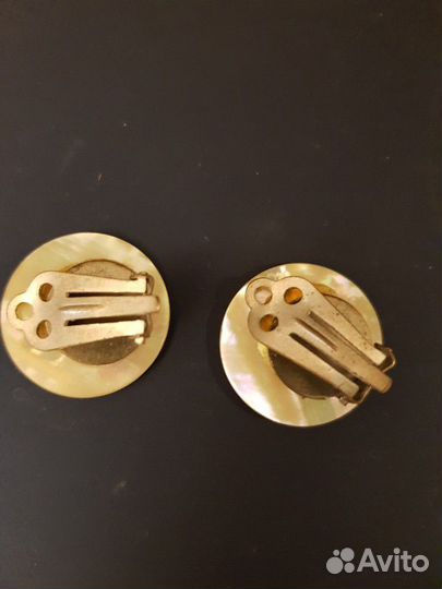 Клипсы винтажные, перламутр